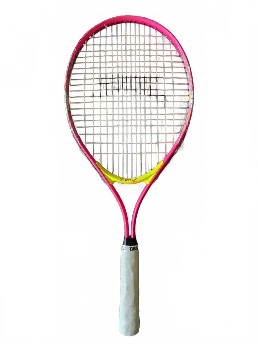 Slazenger Ace 25" Junior Pink & Yellow Tennis Racket - Grip size 4 in